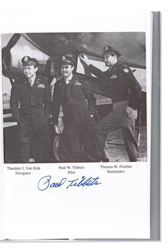 (WORLD WAR II--ENOLA GAY.) TIBBETS, PAUL. Three items: Two Photographs Signed * Return of the Enola Gay. Signed.